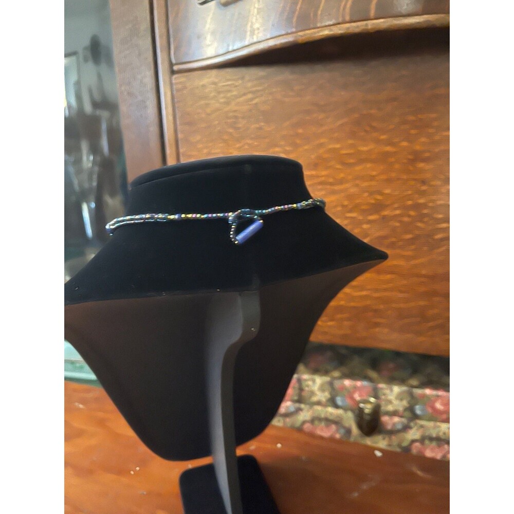 Vintage 1990’s One of a Kind Artisan made Lapis Lazuli Pyramid Choker - Picture 4 of 5